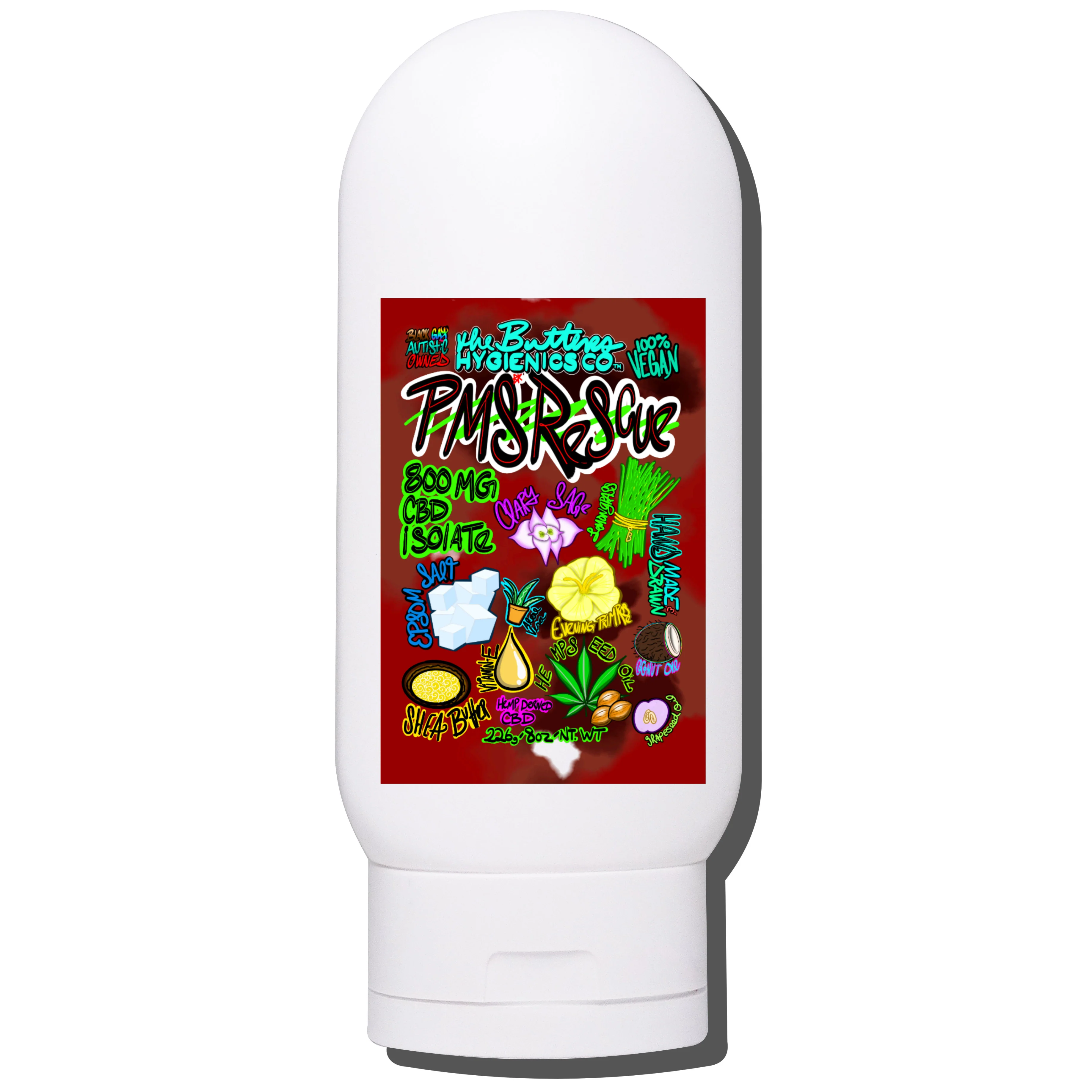 PMS+ RESCUE CBD Menstrual Relief Cream W/ SAGE, EPSOM, EVENING PRIMROSE (400MG or 800MG Pure Isolate) - Image 7