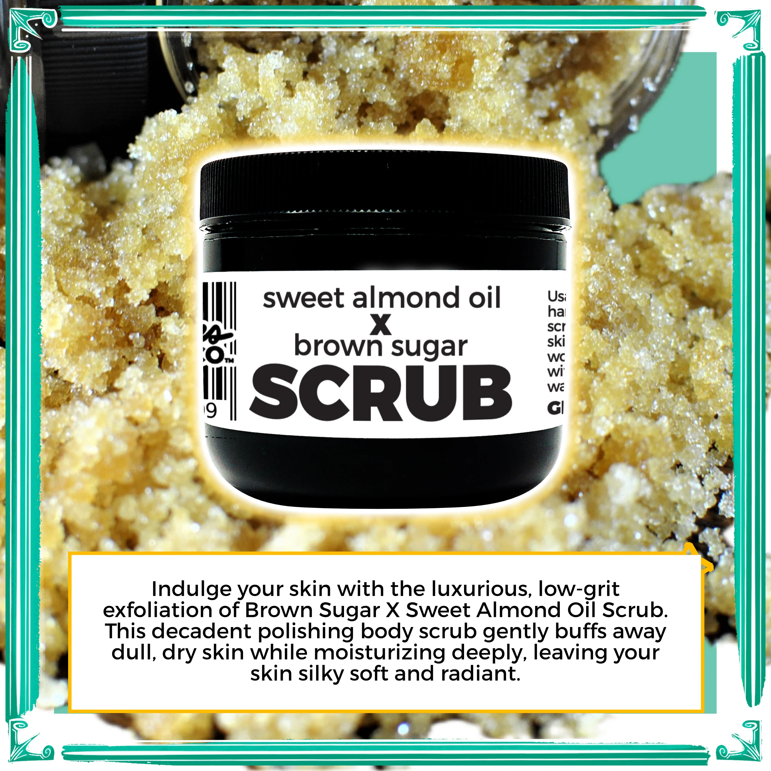 Scrub: Brown Sugar X Sweet Almond Oil - Glow & Polish Skin - Image 3