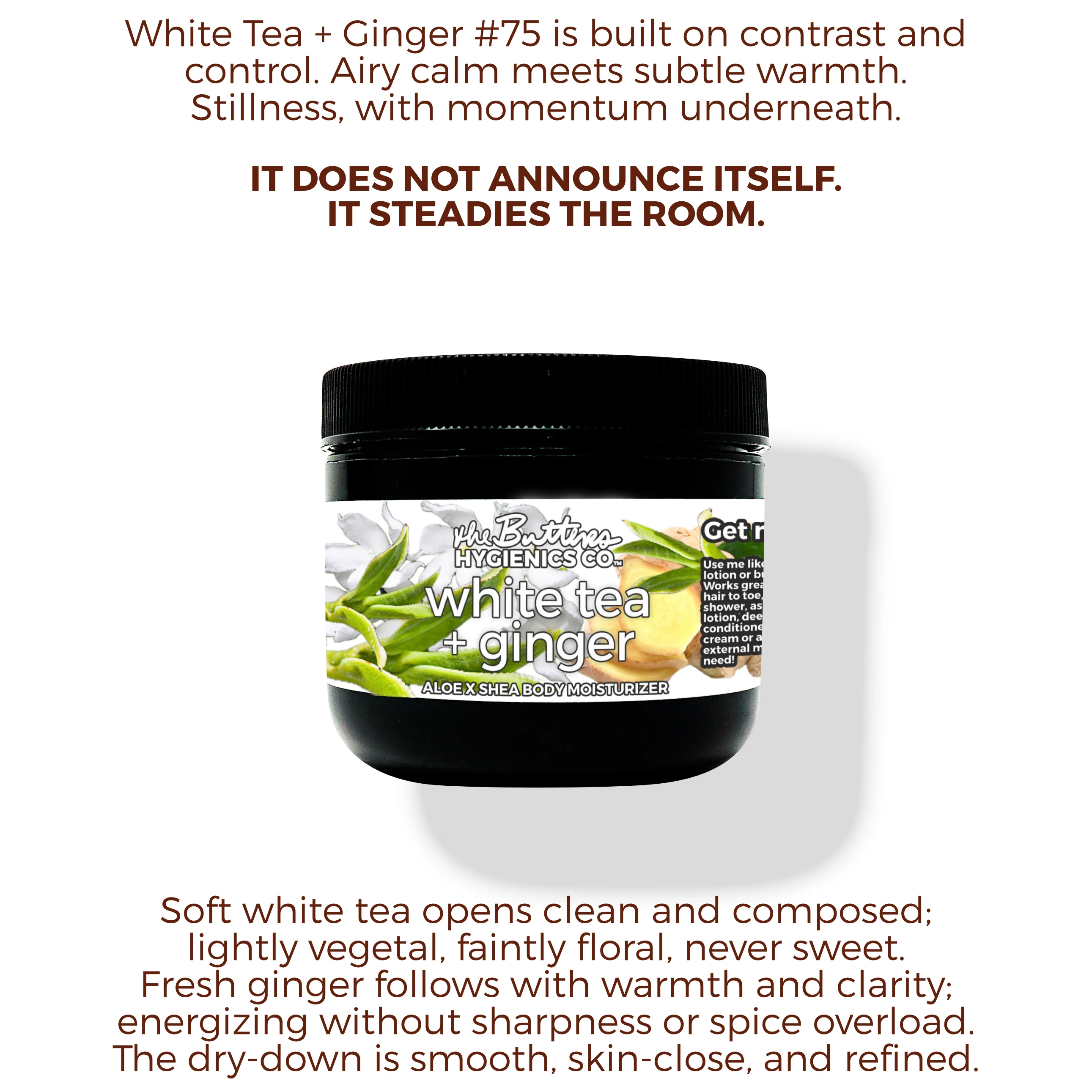 White Tea + Ginger #75 "Focus & Fortitude" - Aloe X Shea Body Moisturizer *Scent of the Year 2026* - Image 8